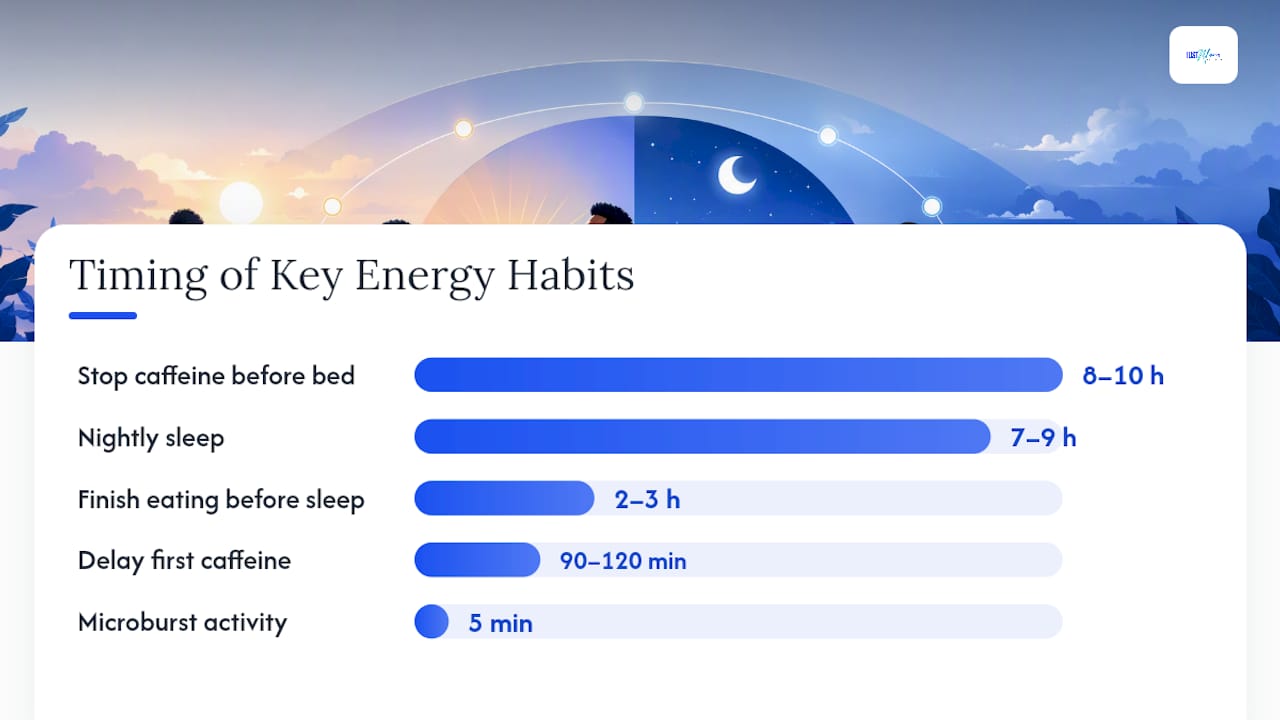 Diagram of daily energy habits and timing