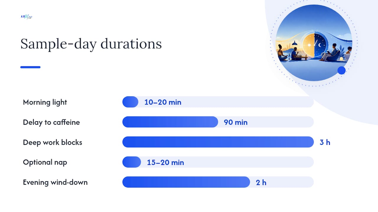 A realistic sample day that puts it all together — overview diagram