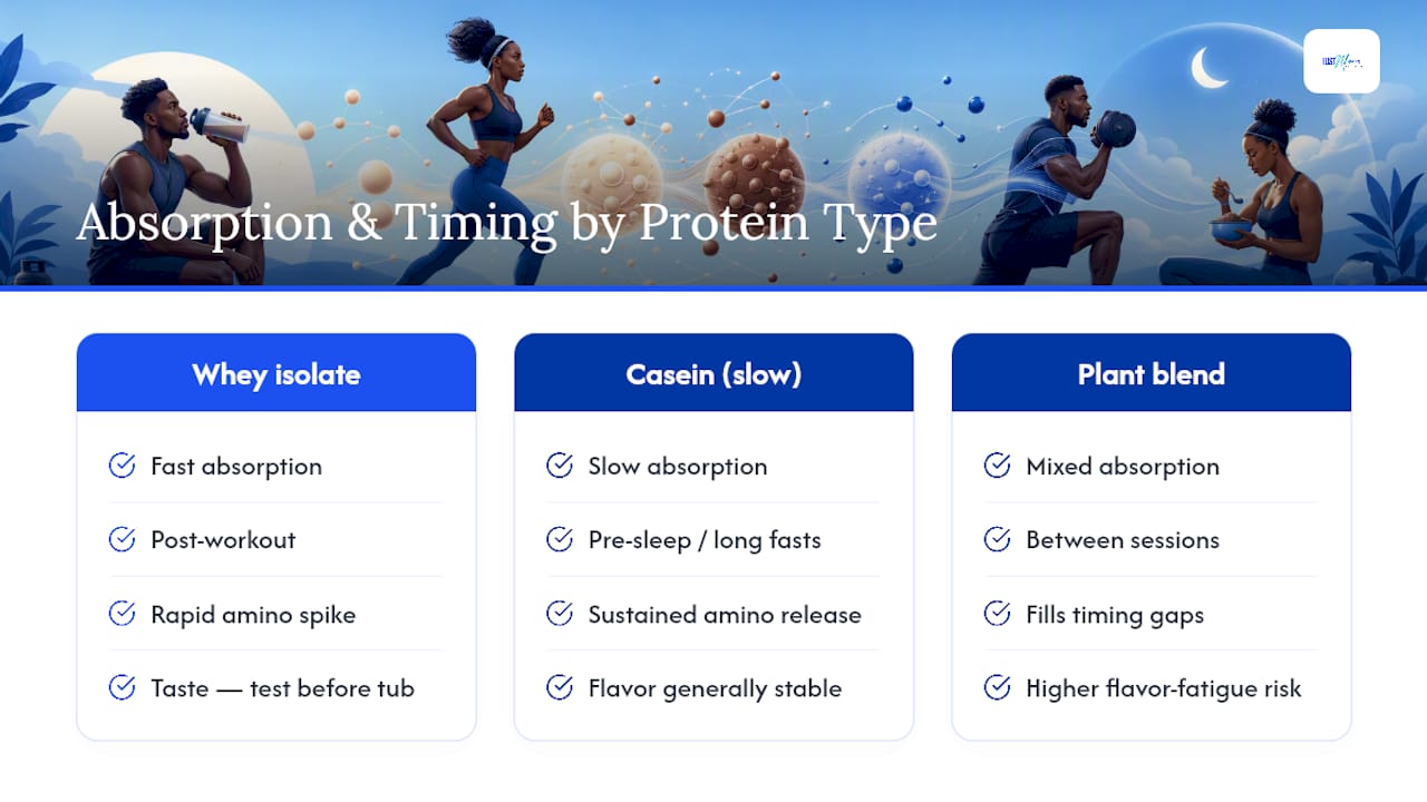 Protein absorption speed comparison chart