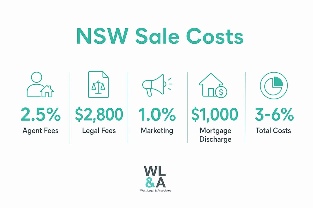 Infographic showing NSW property sale cost statistics