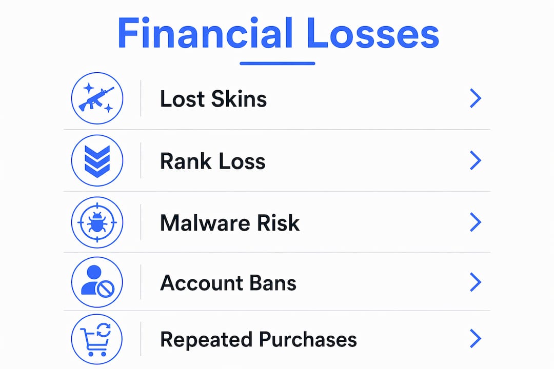 Infographic showing financial losses from inconsistent cheats