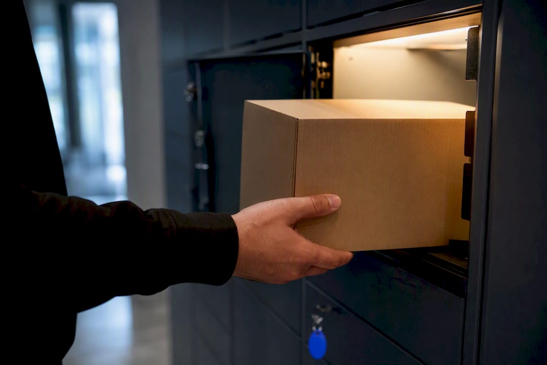 Plain parcel retrieved from secure locker