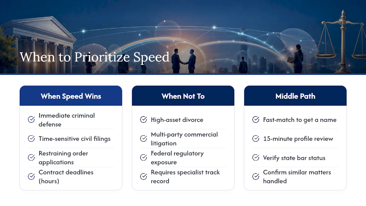 When fastest should be your top priority — and when it shouldn't — overview diagram