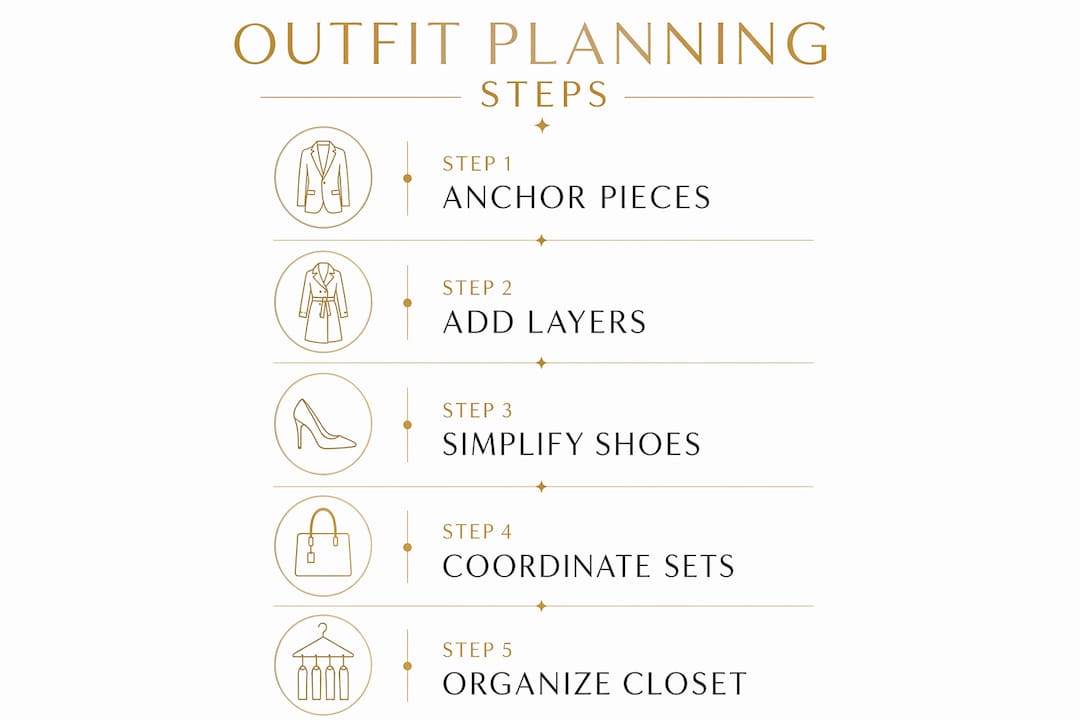 Infographic outlining outfit planning steps