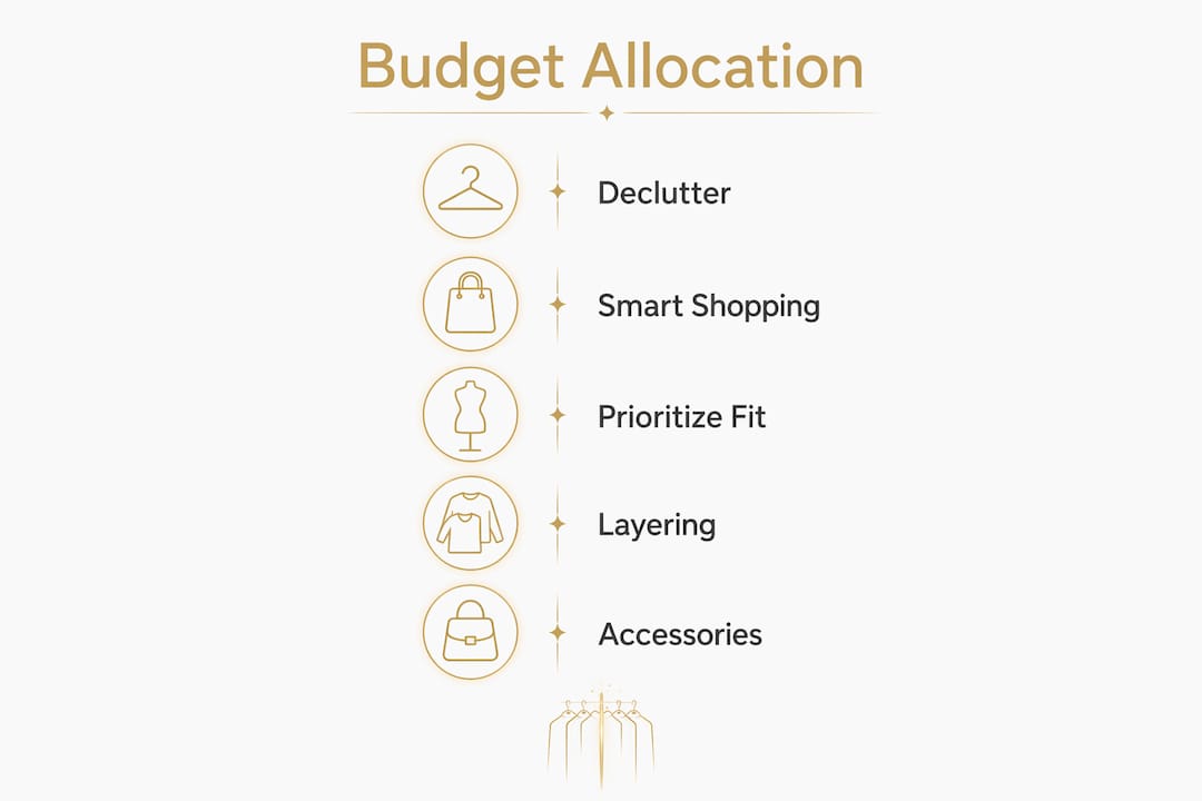 Infographic showing budget allocation steps for seasonal style