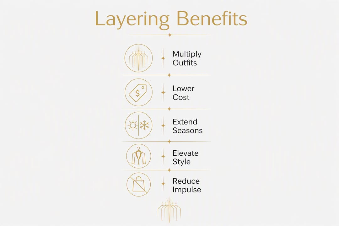 Infographic showing benefits of layering outfits