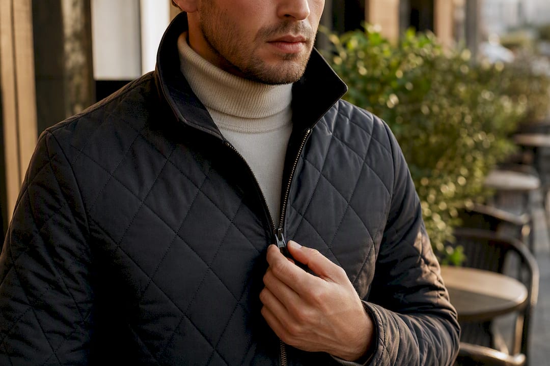 Hands zipping quilted vest outerwear