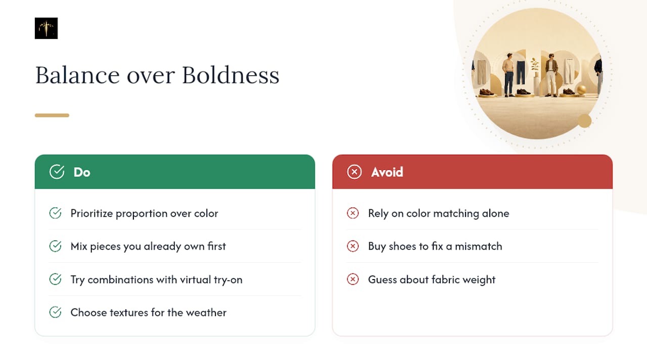 Why Balance Beats Boldness in Everyday Outfits — overview diagram