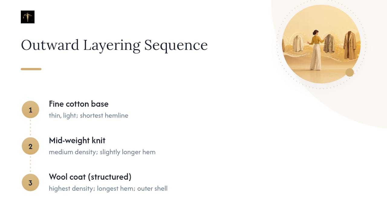 Fabric layering sequence from light to structured