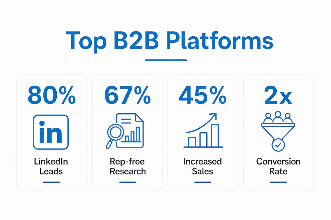Infographic showing key B2B social media statistics