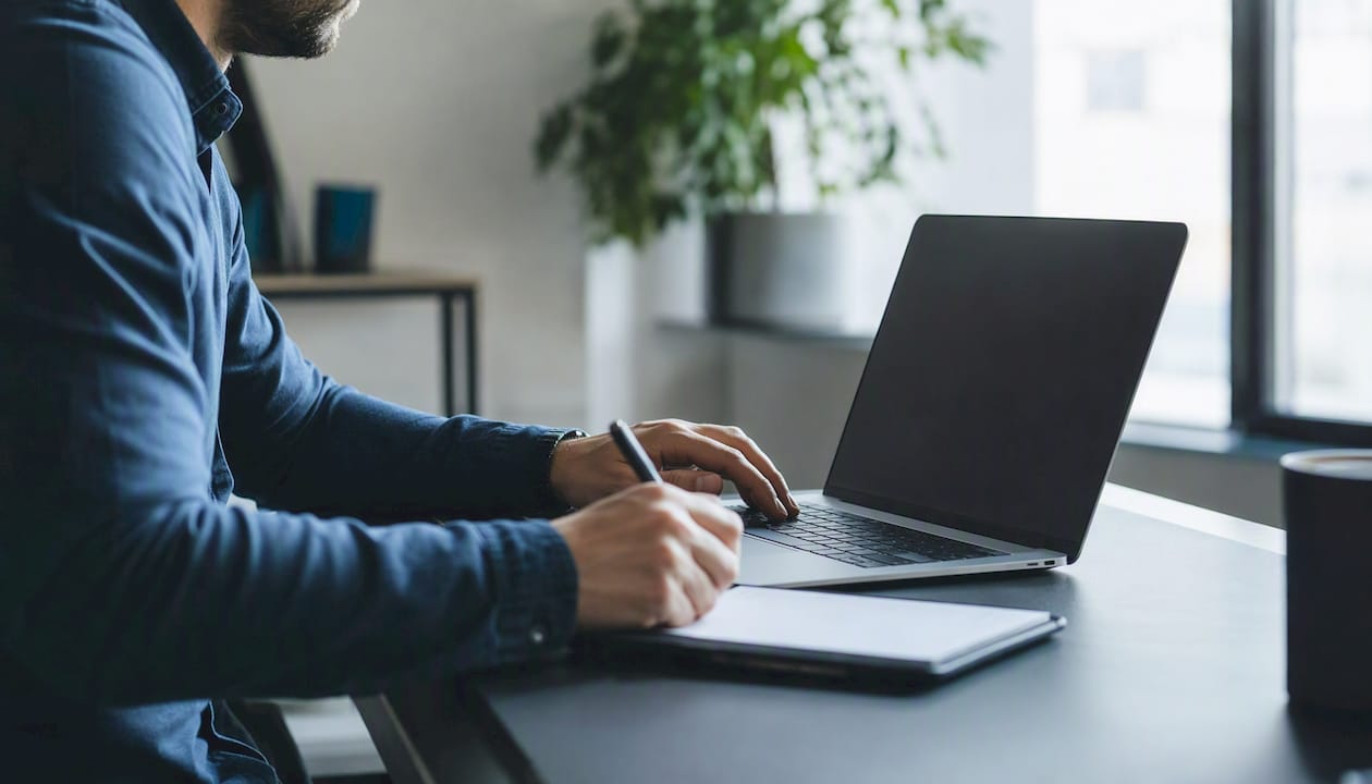 Personas pasando información de un dispositivo a otro de forma manual