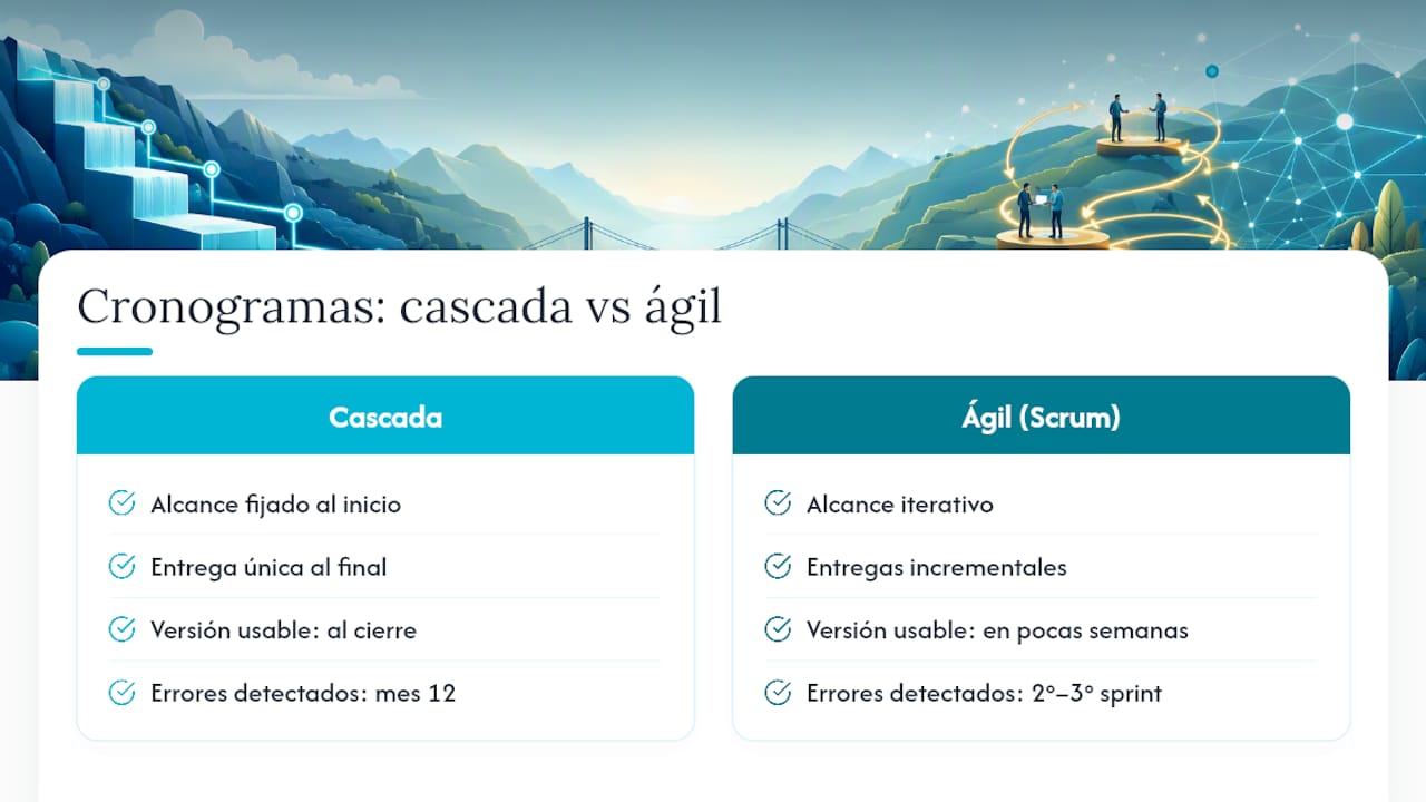Comparación entre cronogramas ágiles y tradicionales