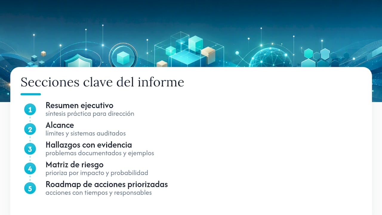Formato de un informe de auditoría tecnológica