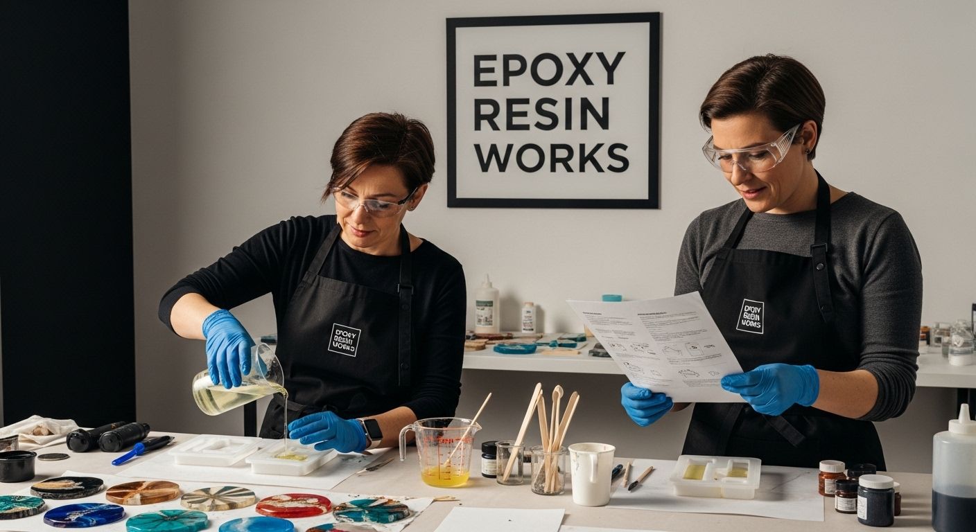 estudio de trabajo de resina epóxica