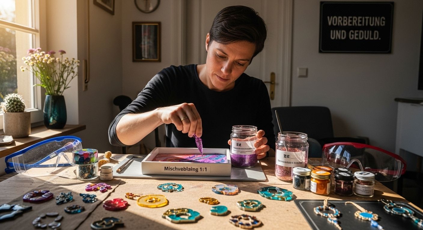 Epoxidharz Schmuck Vorbereitung