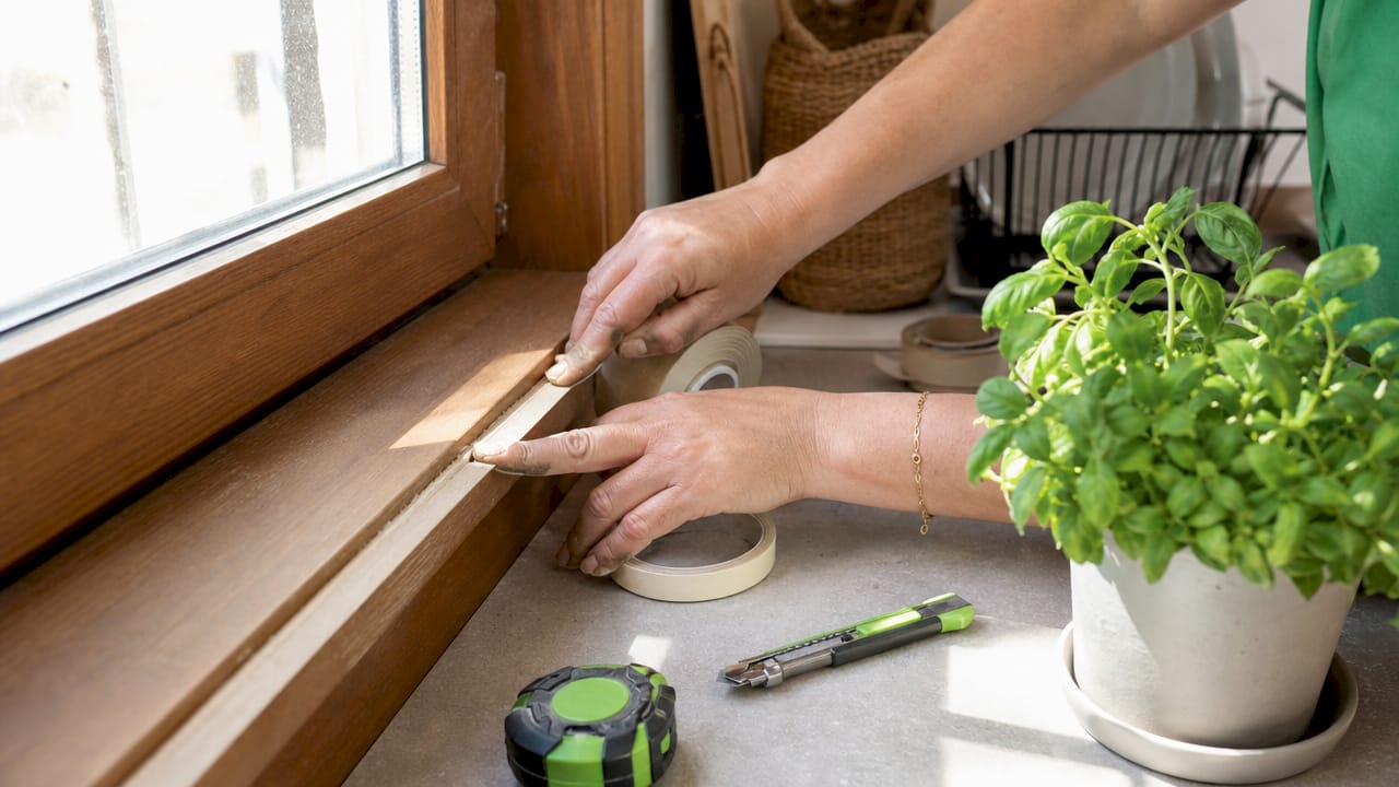 Eco-Friendly Pest Control Checklist for Your Home 2 Hands sealing cracks for eco-friendly pest control at home