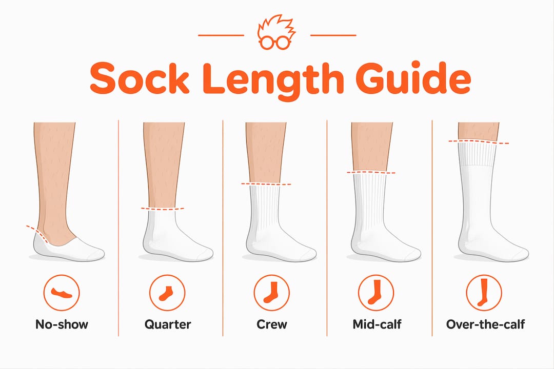 Infographic showing sock length categories