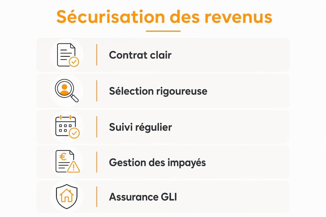 Infographie : les différentes étapes pour garantir la sécurité de vos revenus locatifs