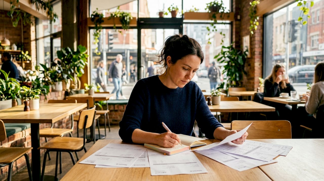 Des mains en train de calculer les pertes de revenus liées à la vacance locative