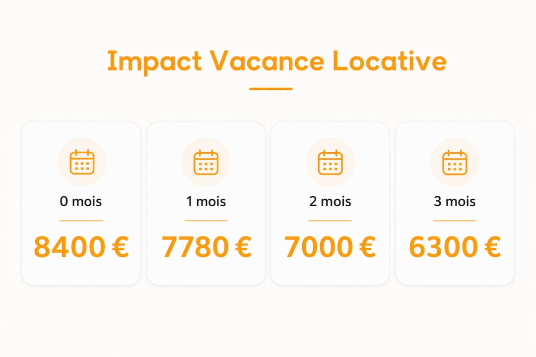 Présentation graphique de l’évolution des revenus en fonction de la durée de vacance des logements