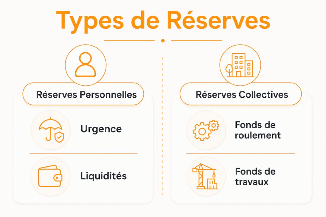 Présentation visuelle des différentes formes d’épargne et de fonds de réserve