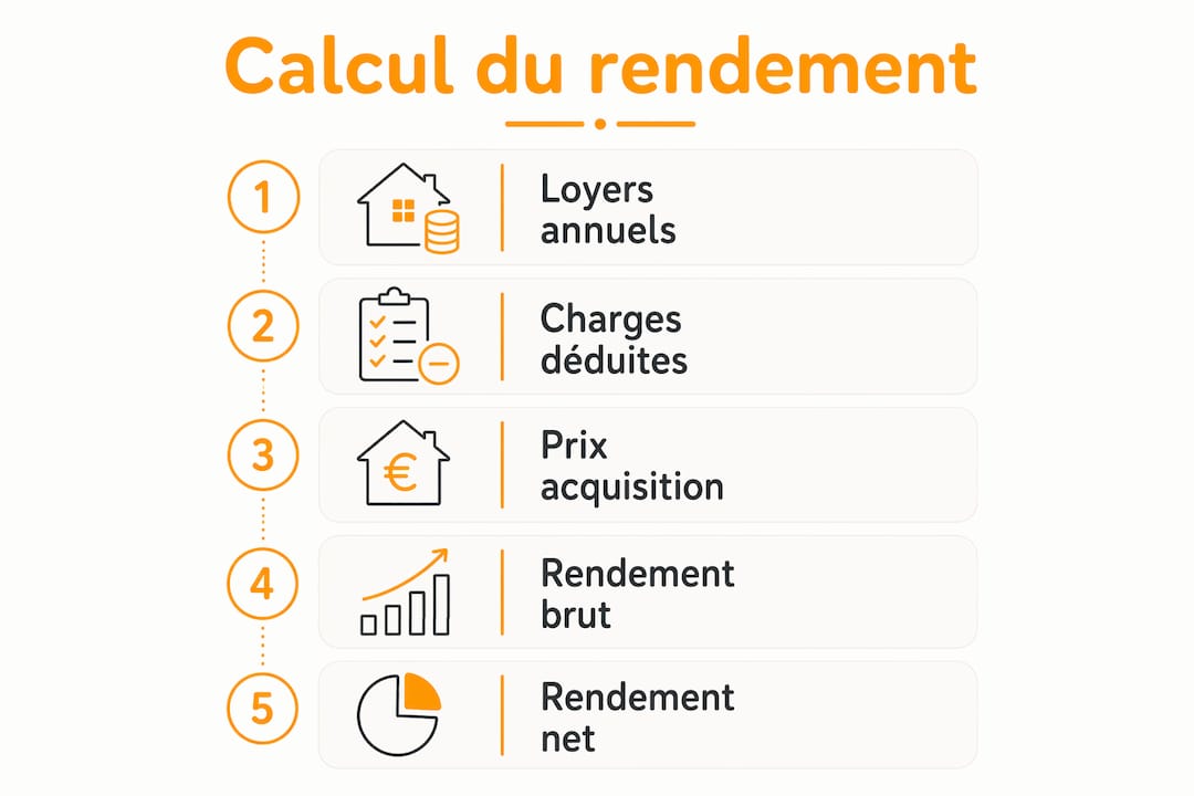Infographie : les différentes étapes pour calculer la rentabilité d’un investissement locatif