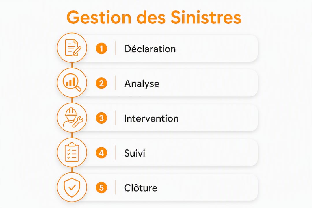 Schéma explicatif des différentes étapes du traitement d’un sinistre