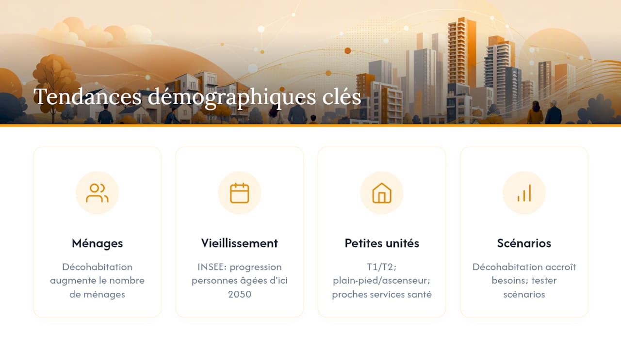 Schéma illustrant l’évolution démographique et les nouvelles tendances en matière de demande de logements
