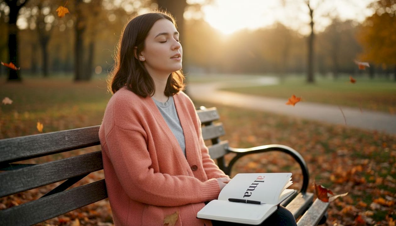 Assise sur son canapé, une femme met des mots sur ce qu’elle ressent, exprimant à voix haute ses émotions.