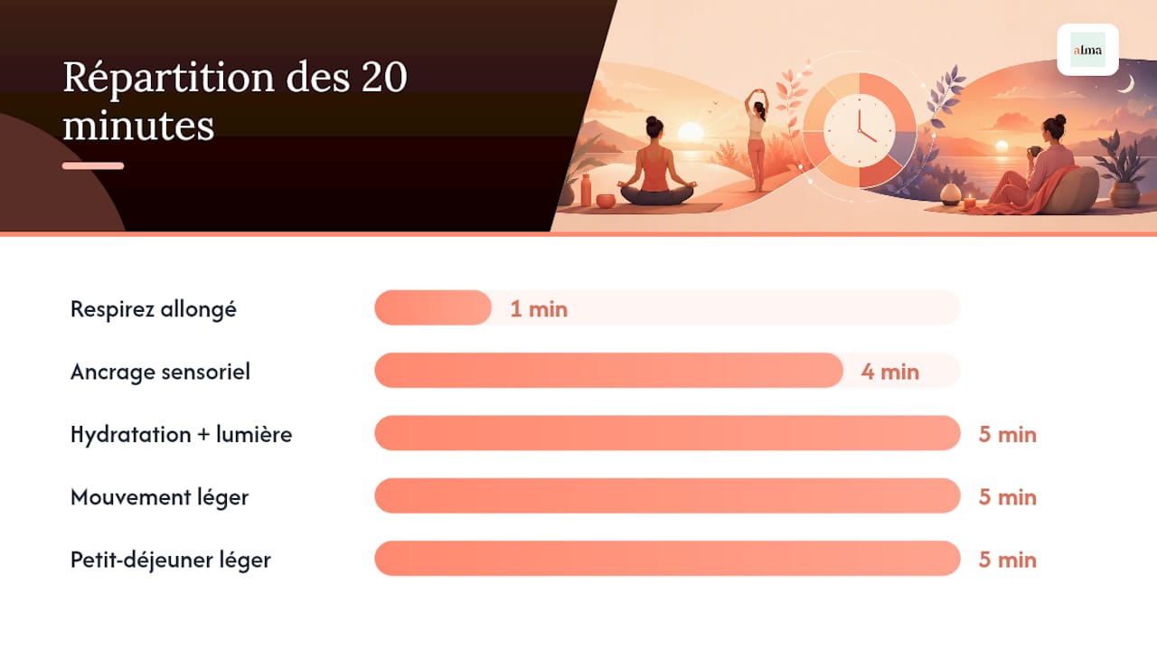 Rituel matinal étape par étape pour apaiser l'anxiété - overview diagram