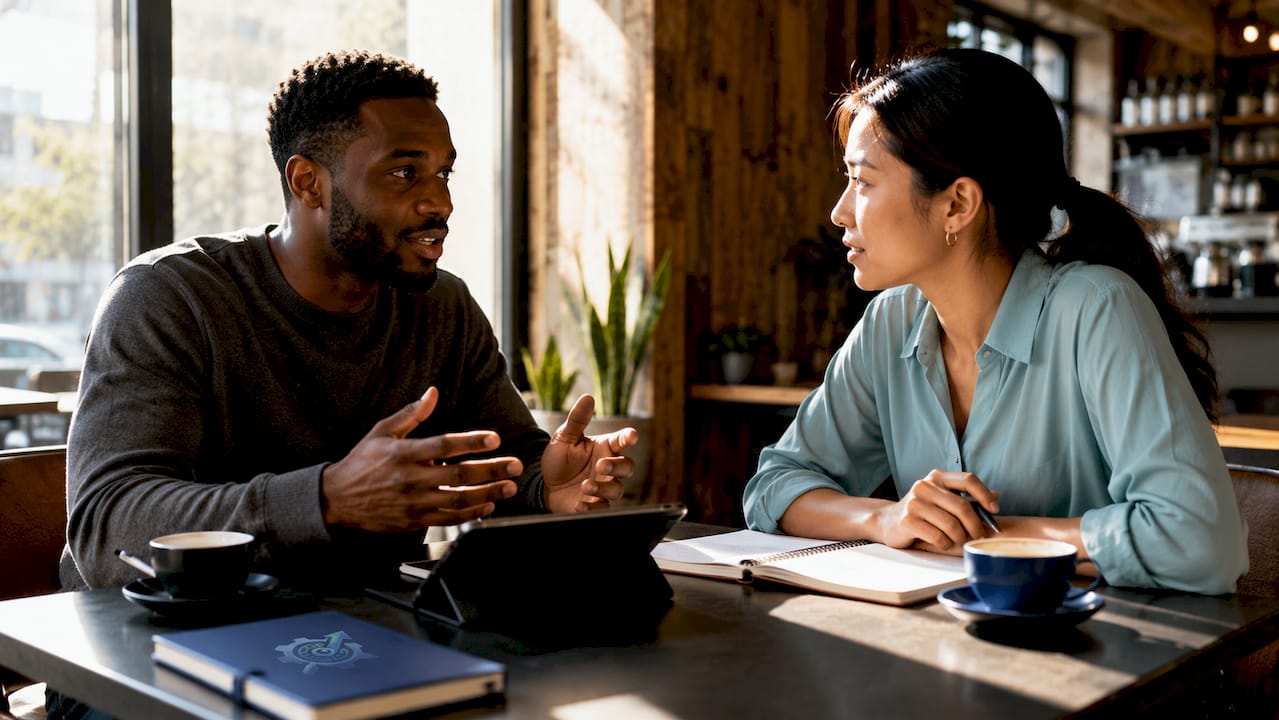 Employee and contractor discussing onboarding differences