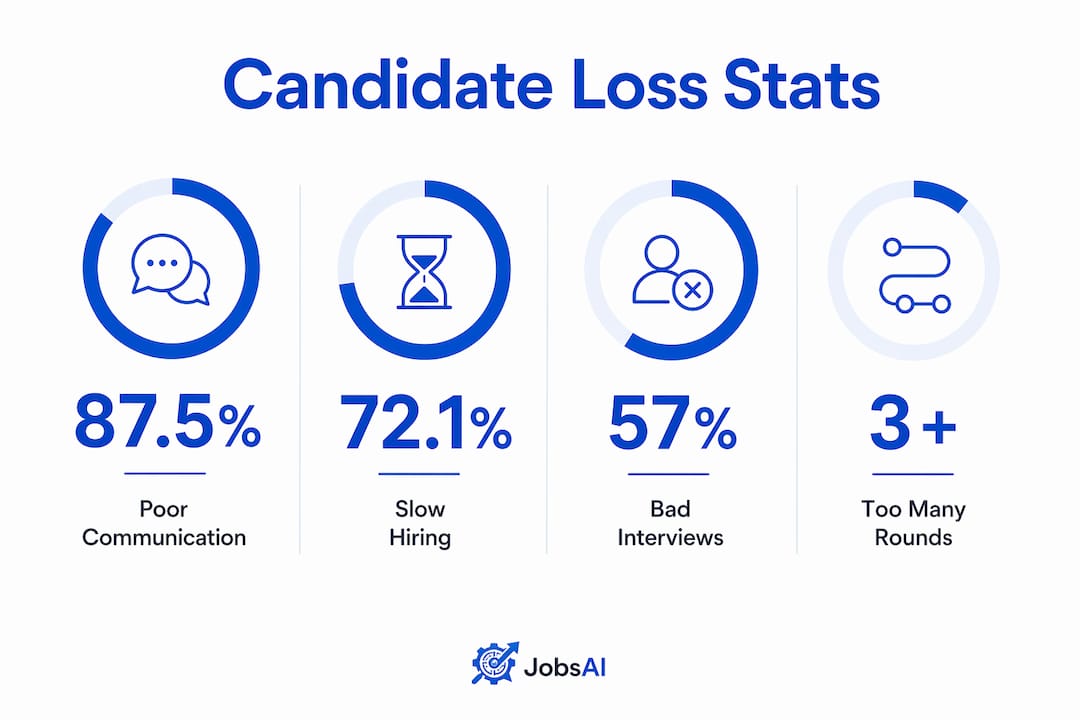 Infographic illustrating key statistics on candidate loss