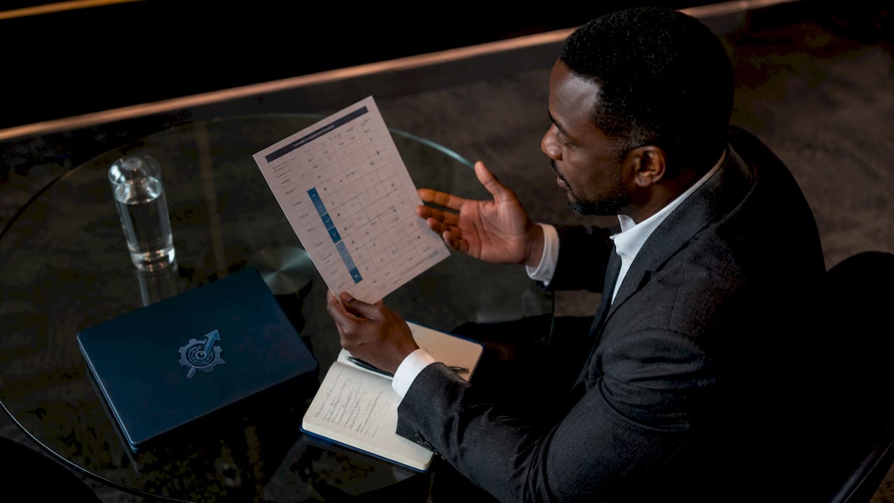 Interviewer using calibrated rubric in sales interview