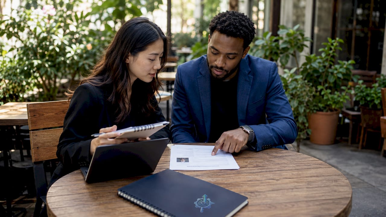 Recruiters collaboratively screening candidate resumes