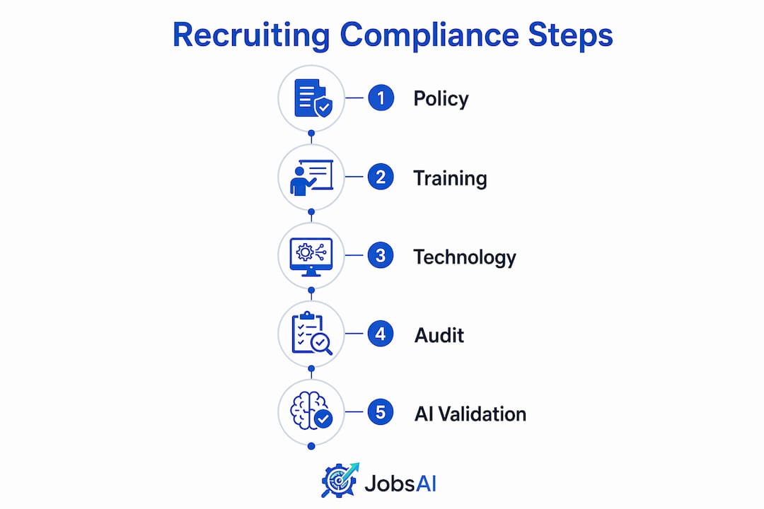 Infographic showing recruiting compliance steps