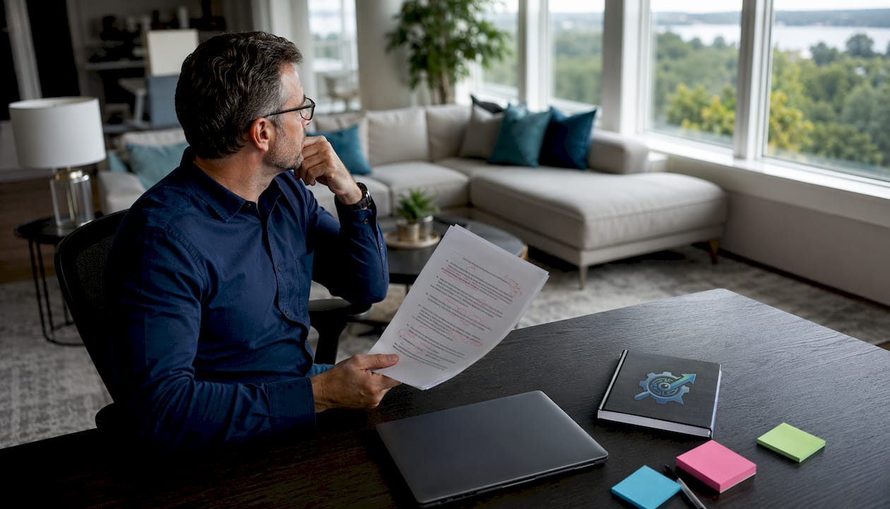 HR manager reviewing annotated job description