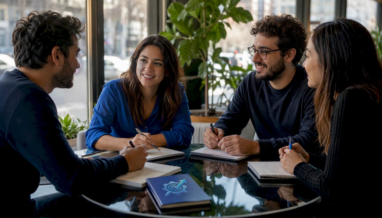 Team meeting on employee referral programs
