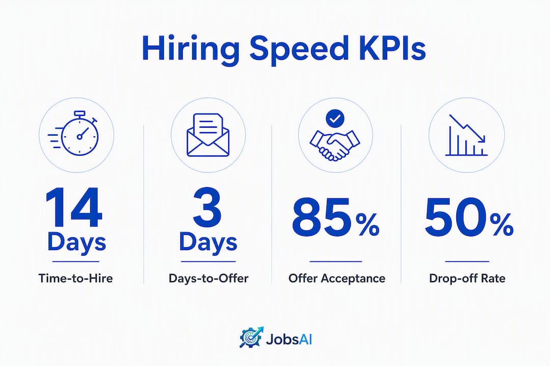 Infographic showing hiring speed key performance indicators