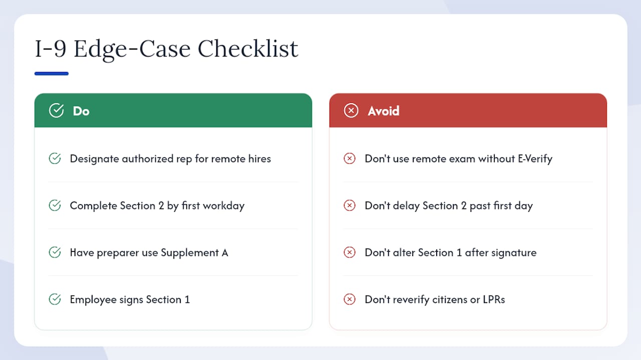 Edge Cases: Remote Hires, Short-Term Jobs, Minors, and More — overview diagram