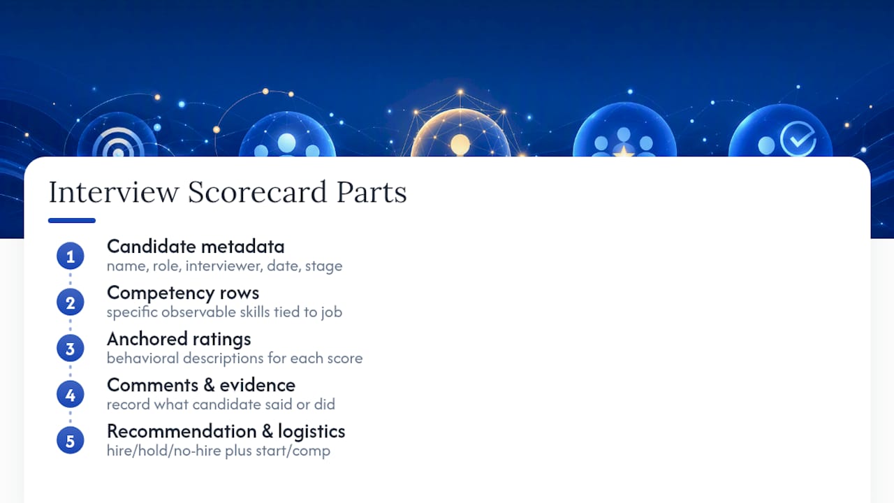 Five components of an interview scorecard