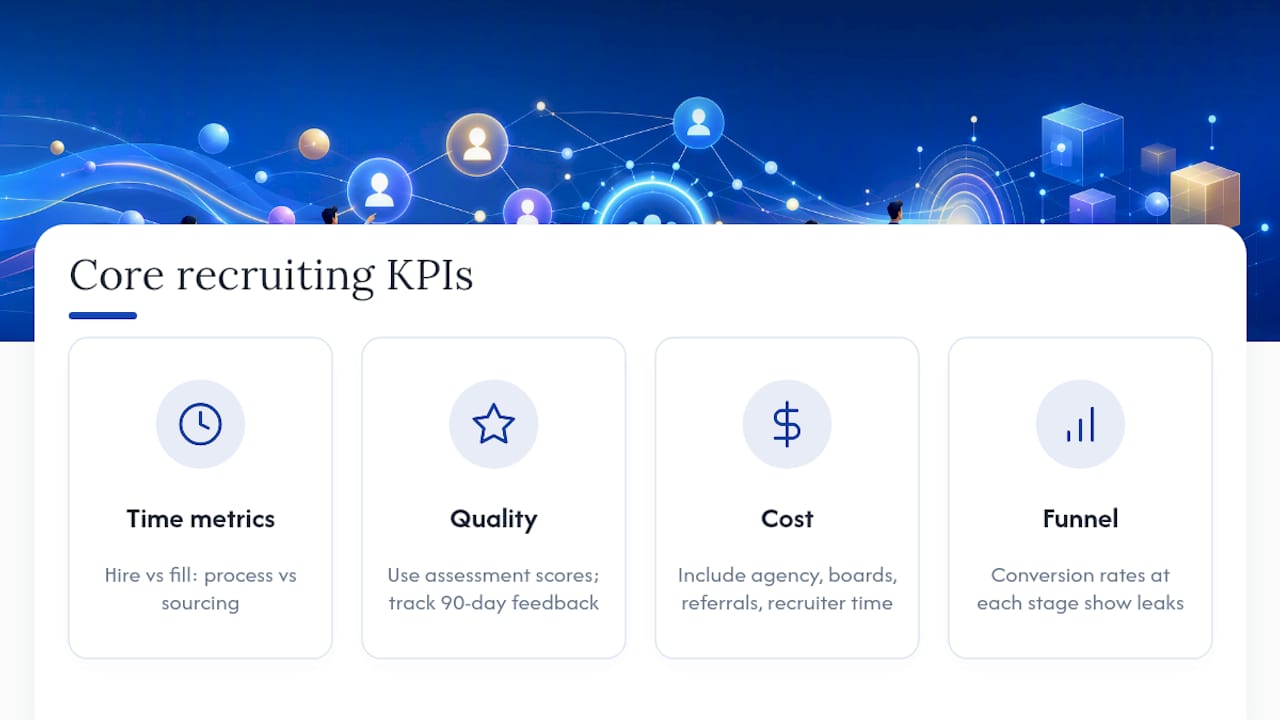 Core Recruiting KPIs Your Dashboard Should Track — overview diagram