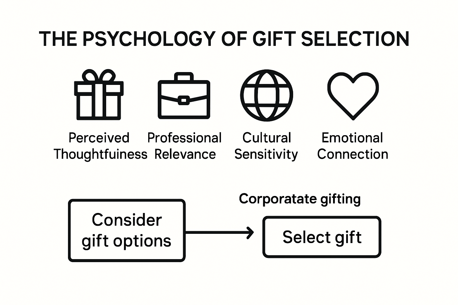 Infographic showing psychology of corporate gift selection