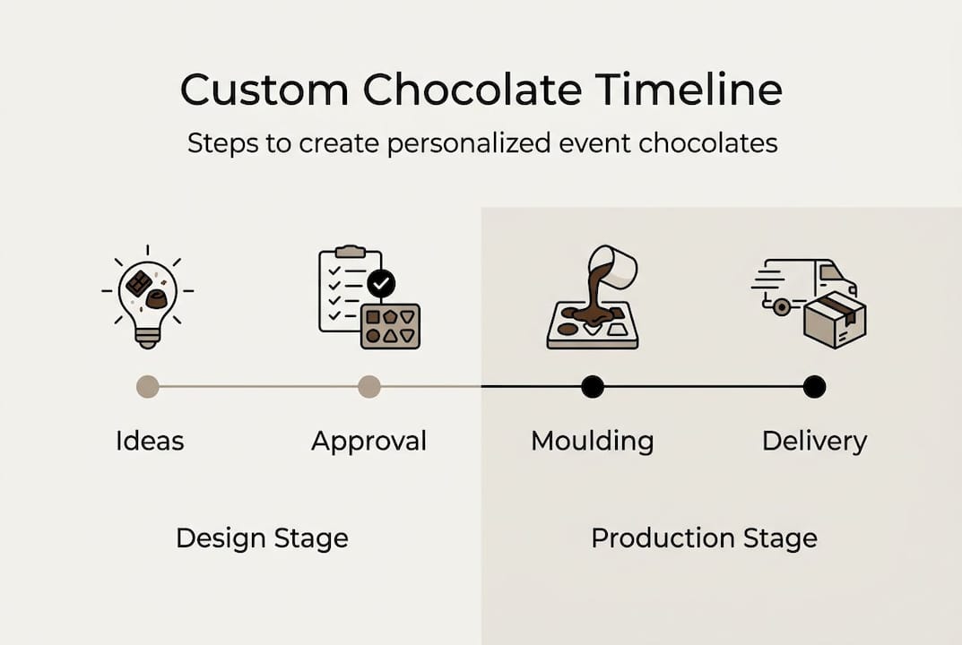 Infographic custom chocolate creation steps
