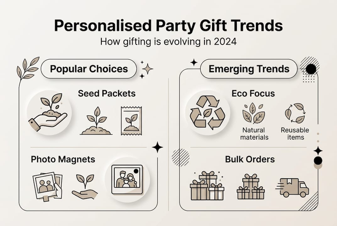 Infographic displaying key personalised party gift trends