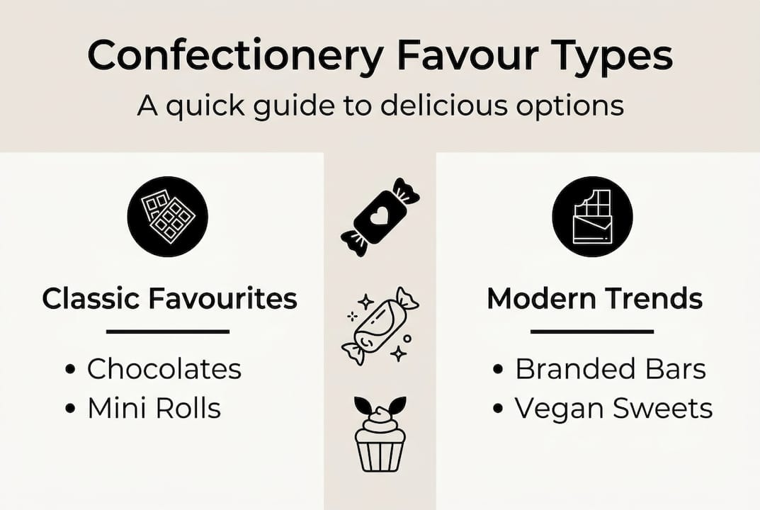 Infographic comparing confectionery favour types