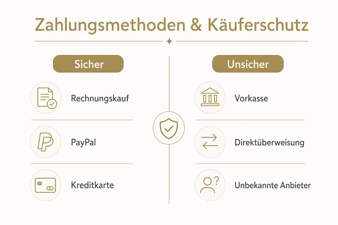Infografik: Welche Zahlungsmethoden bieten Käuferschutz? Ein Überblick