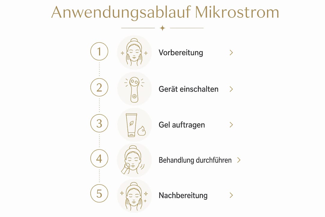 Übersichtsgrafik: So läuft eine Mikrostrom-Behandlung ab