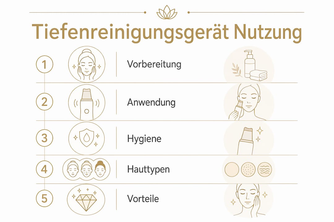 Schritt-für-Schritt-Infografik: So nutzen Sie Tiefenreinigungsgeräte richtig
