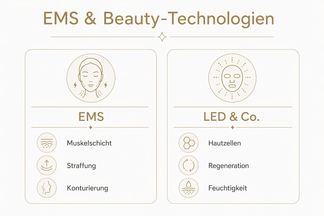 Übersichtsgrafik: EMS und moderne Beauty-Technologien im Vergleich