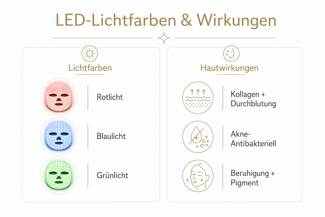 Übersicht: Welche LED-Lichtfarben haben welche Wirkung auf unsere Haut?